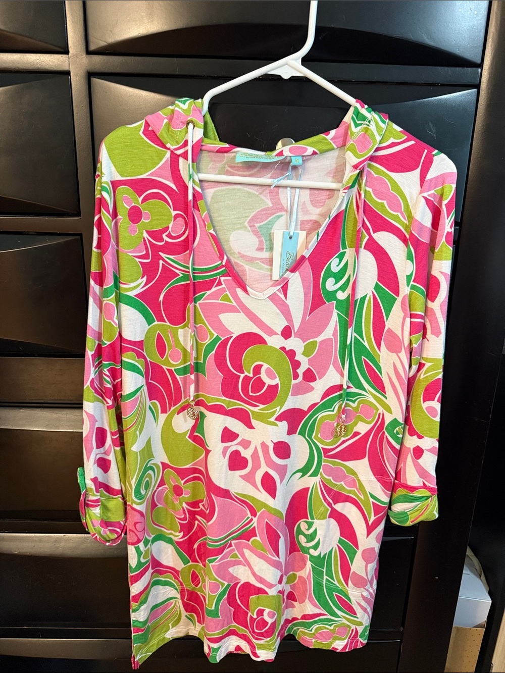 Pink and green beach cover-up New with tags
